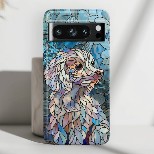 Cute Poodle Stained Glass Design Google Pixel Phone Case