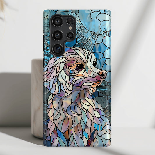 Cute Poodle Stained Glass Design Samsung Phone Case