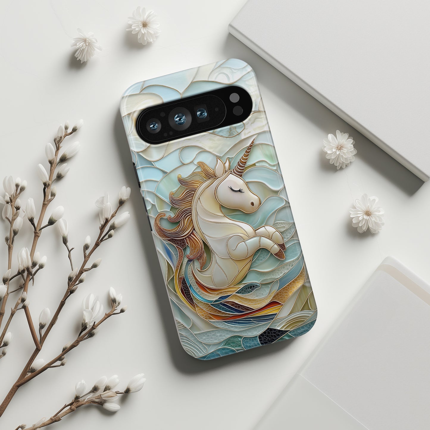 Cute Unicorn Stained Glass Design Phone Case for Google Pixel
