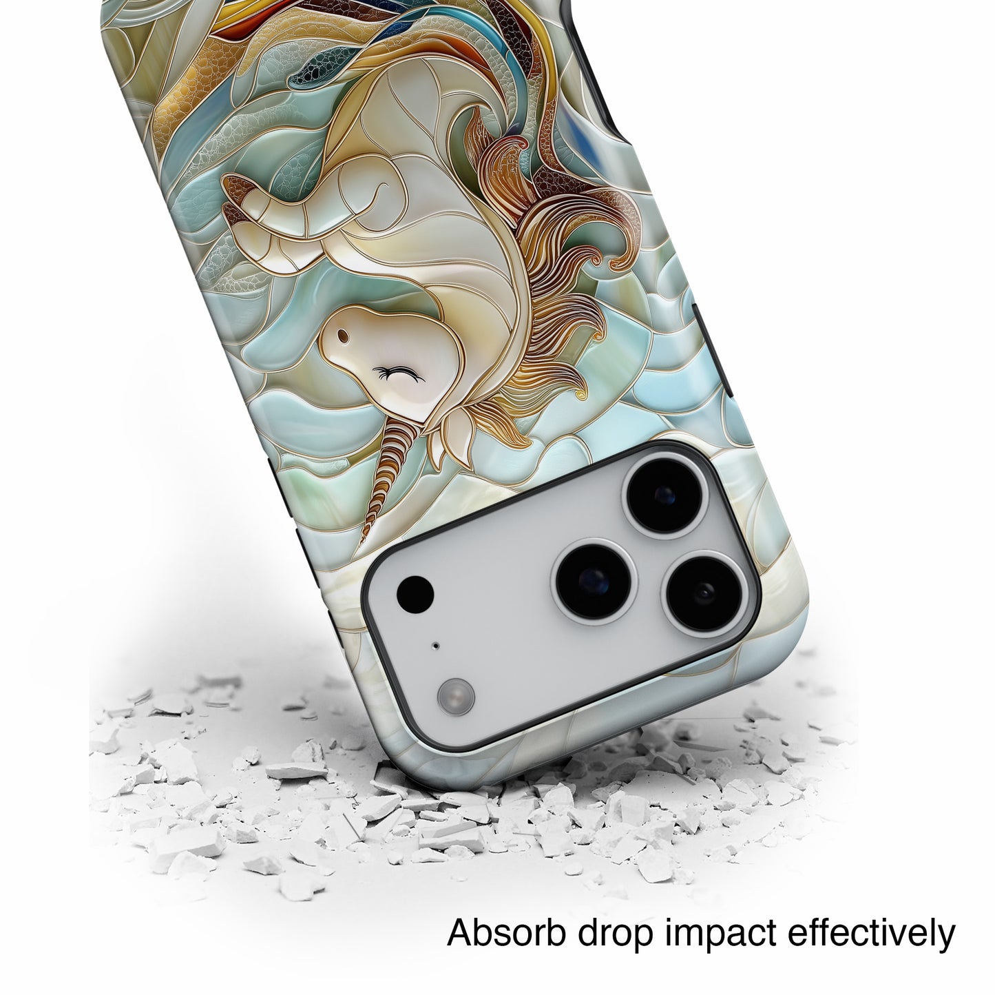 Cute Unicorn Stained Glass Design iPhone Case