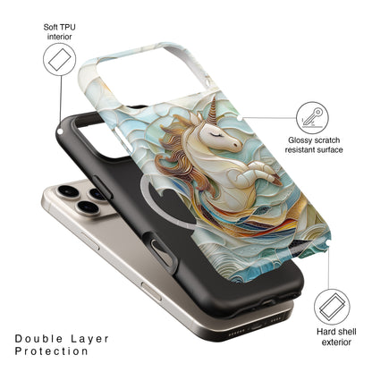 Cute Unicorn Stained Glass Design iPhone Case