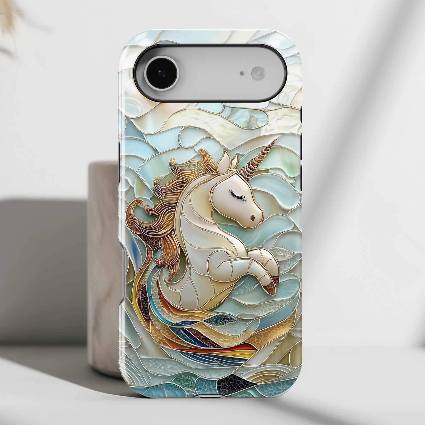 Cute Unicorn Stained Glass Design iPhone Case