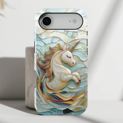 Cute Unicorn Stained Glass Design iPhone Case
