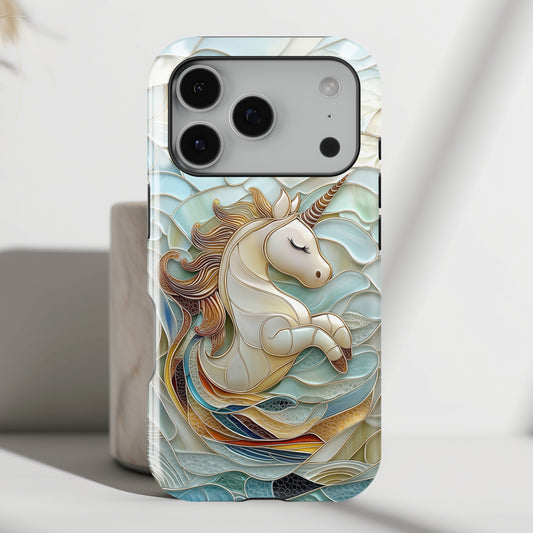Cute Unicorn Stained Glass Design iPhone Case