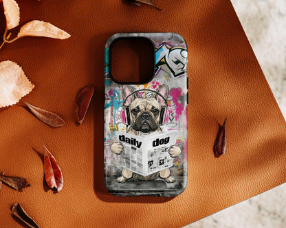 Daily Dog Beats (Frenchie) Design iPhone Case