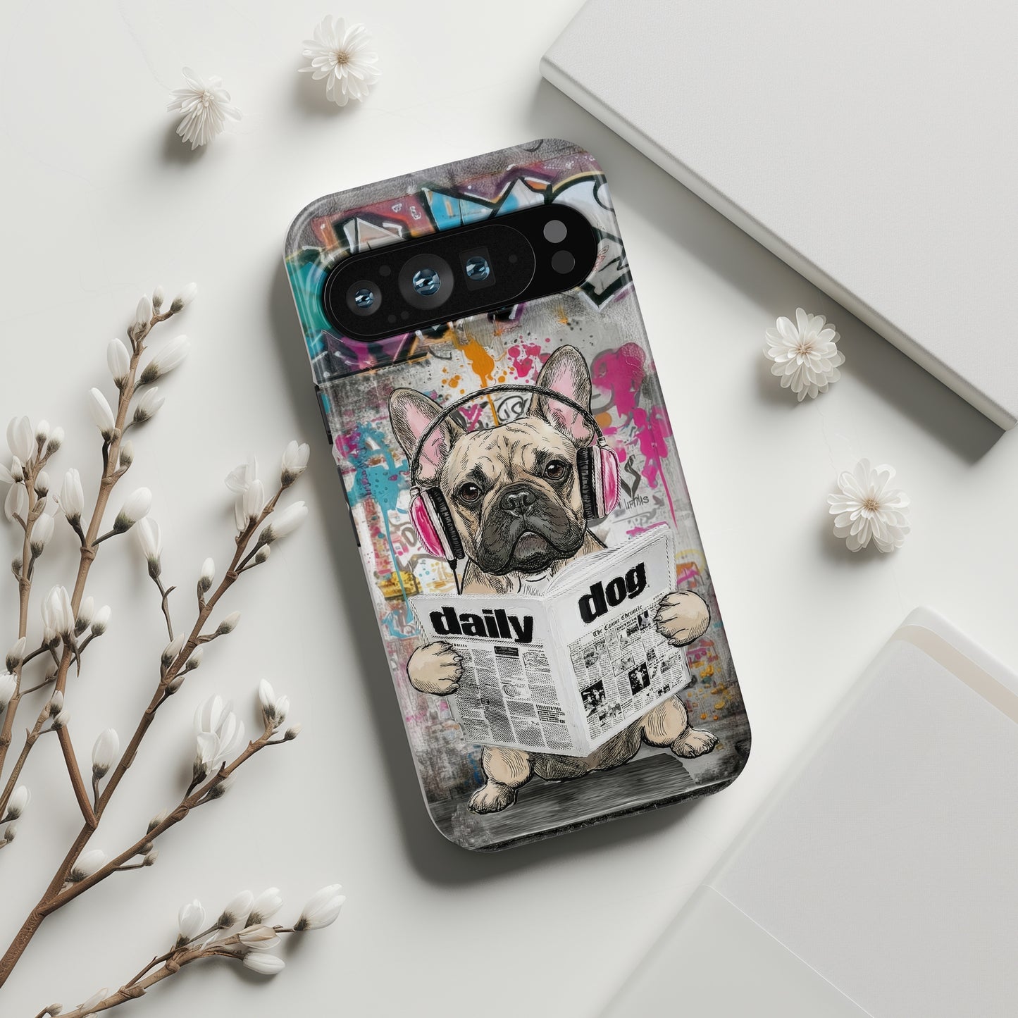 Daily Dog Beats (Frenchie) Design Phone Case for Google Pixel