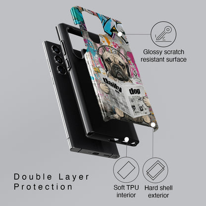 Daily Dog Beats (Frenchie) Design Phone Case for Galaxy S series Phones