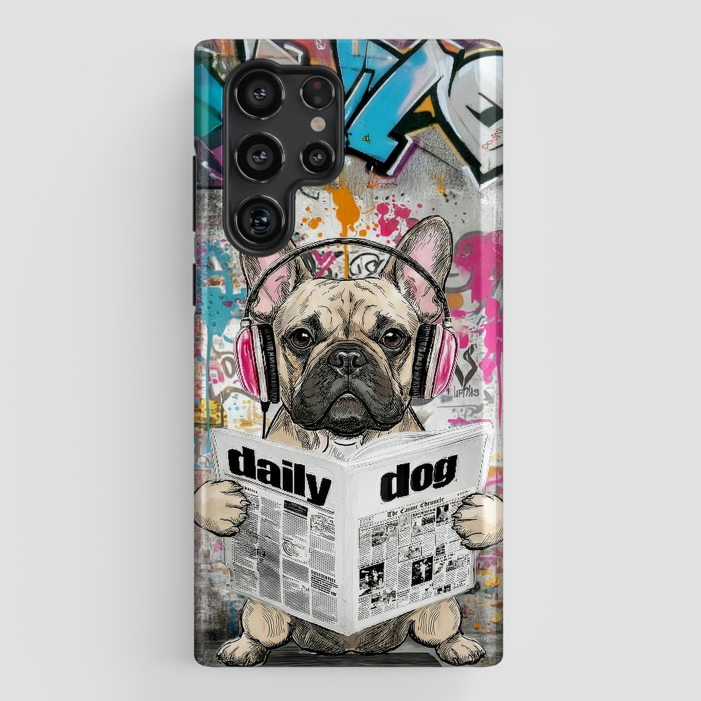 Daily Dog Beats (Frenchie) Design Phone Case for Galaxy S series Phones