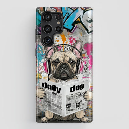 Daily Dog Beats (Frenchie) Design Phone Case for Galaxy S series Phones
