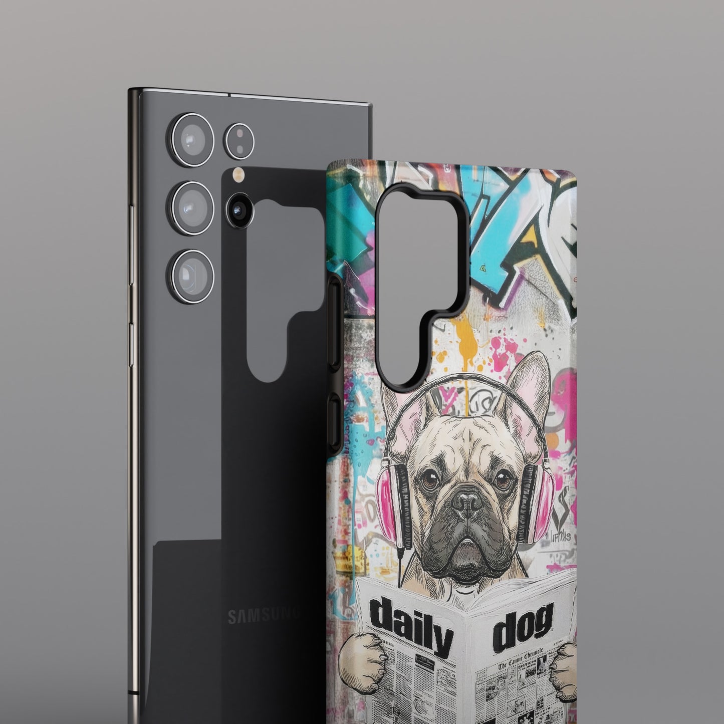 Daily Dog Beats (Frenchie) Design Phone Case for Galaxy S series Phones