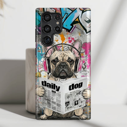 Daily Dog Beats (Frenchie) Design Phone Case for Galaxy S series Phones