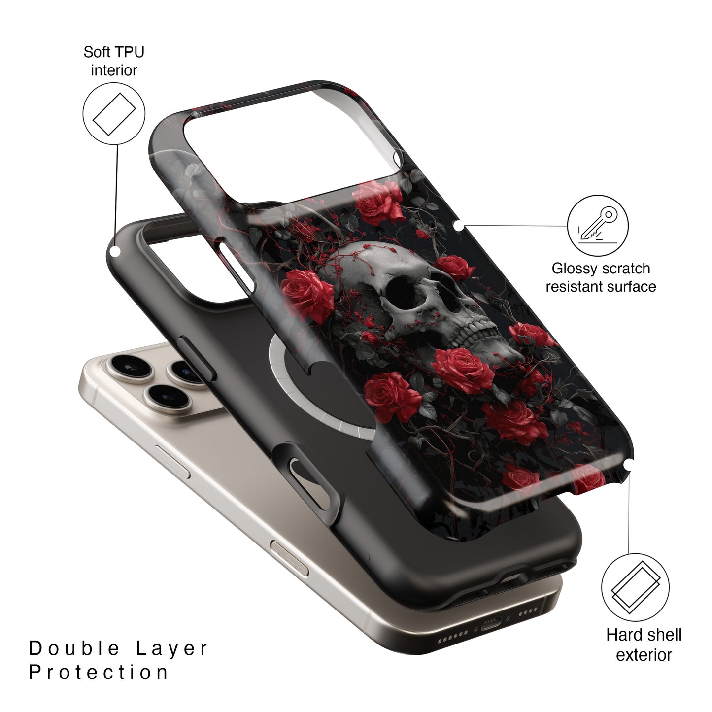 Dark Romance Design iPhone Case