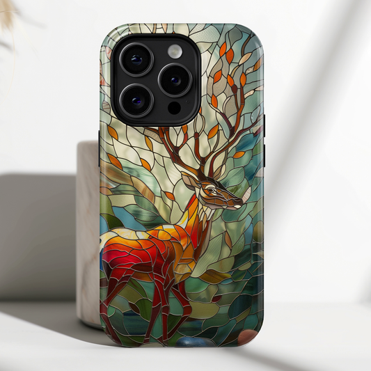 Deer Stained Glass Design iPhone Case