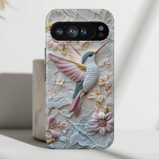Delicate Hummingbird Floral Art Design Phone Case for Google Pixel