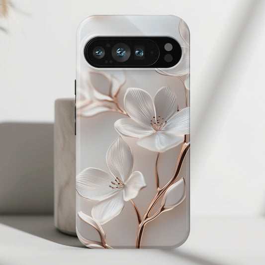 Delicate White Floral Design Phone Case for Google Pixel