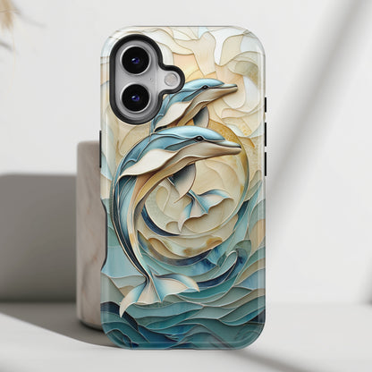 Dolphin Stained Glass Design iPhone Case