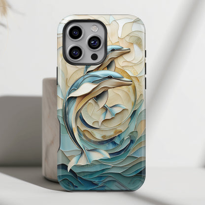 Dolphin Stained Glass Design iPhone Case