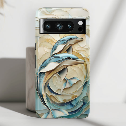 Dolphin Stained Glass Design Google Pixel Phone Case