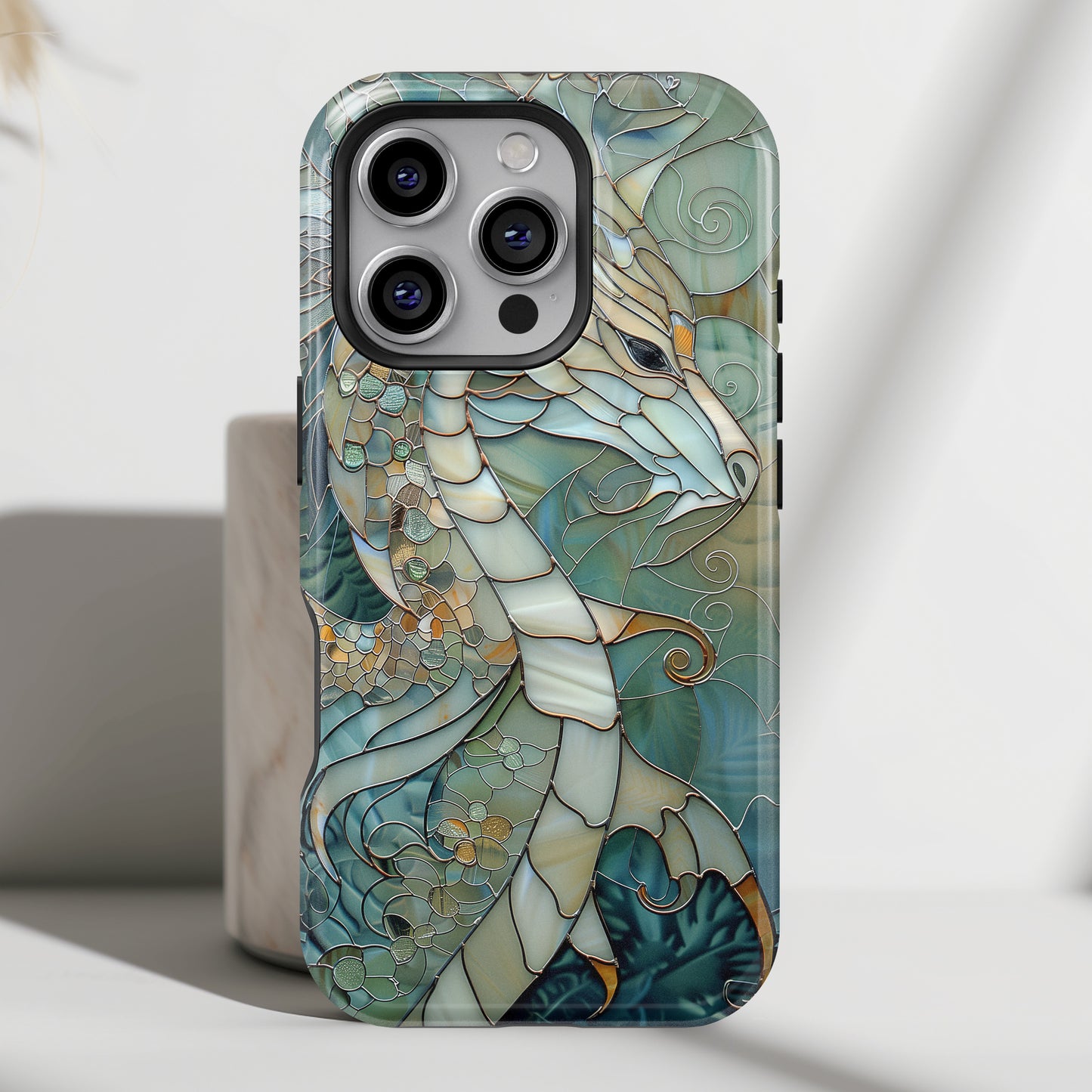 Dragon Stained Glass Design iPhone Case