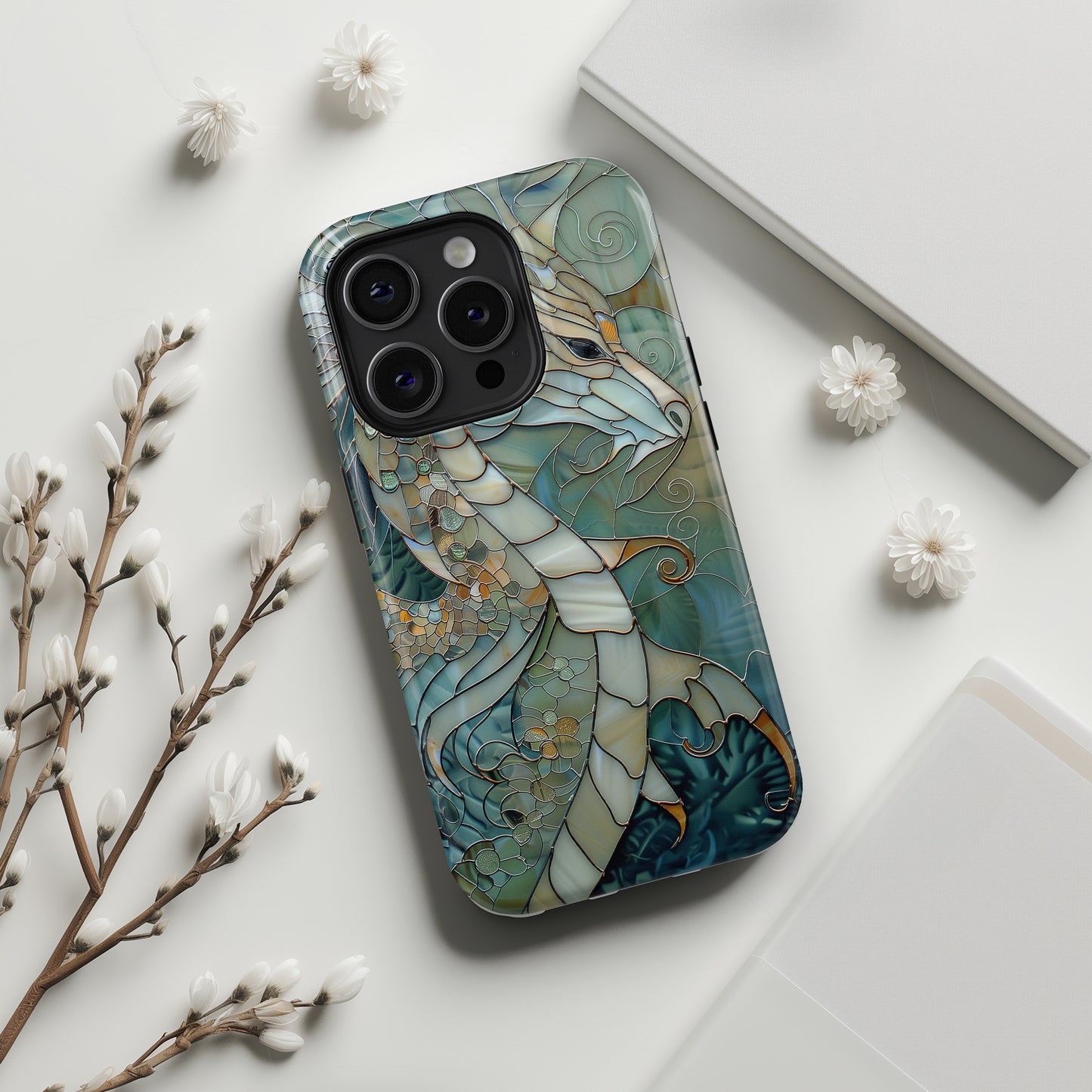 Dragon Stained Glass Design iPhone Case