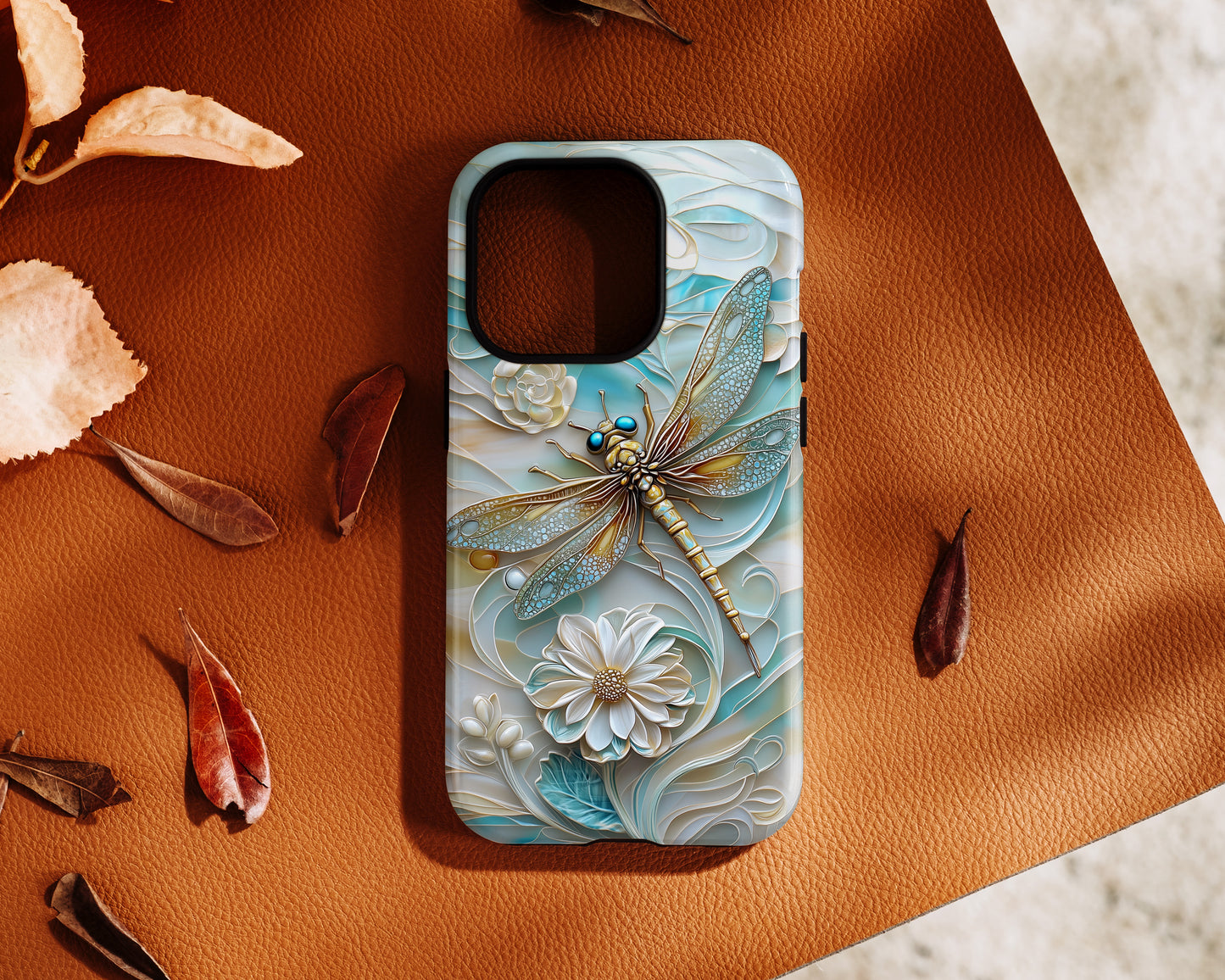 Dragonfly Stained Glass Art iPhone Case