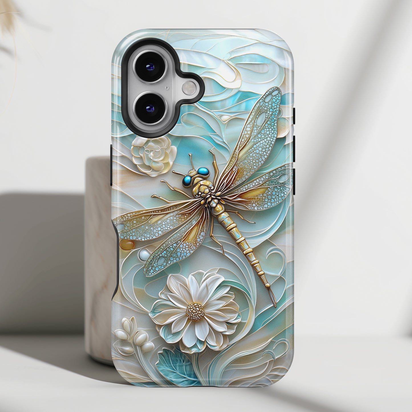 Dragonfly Stained Glass Art iPhone Case