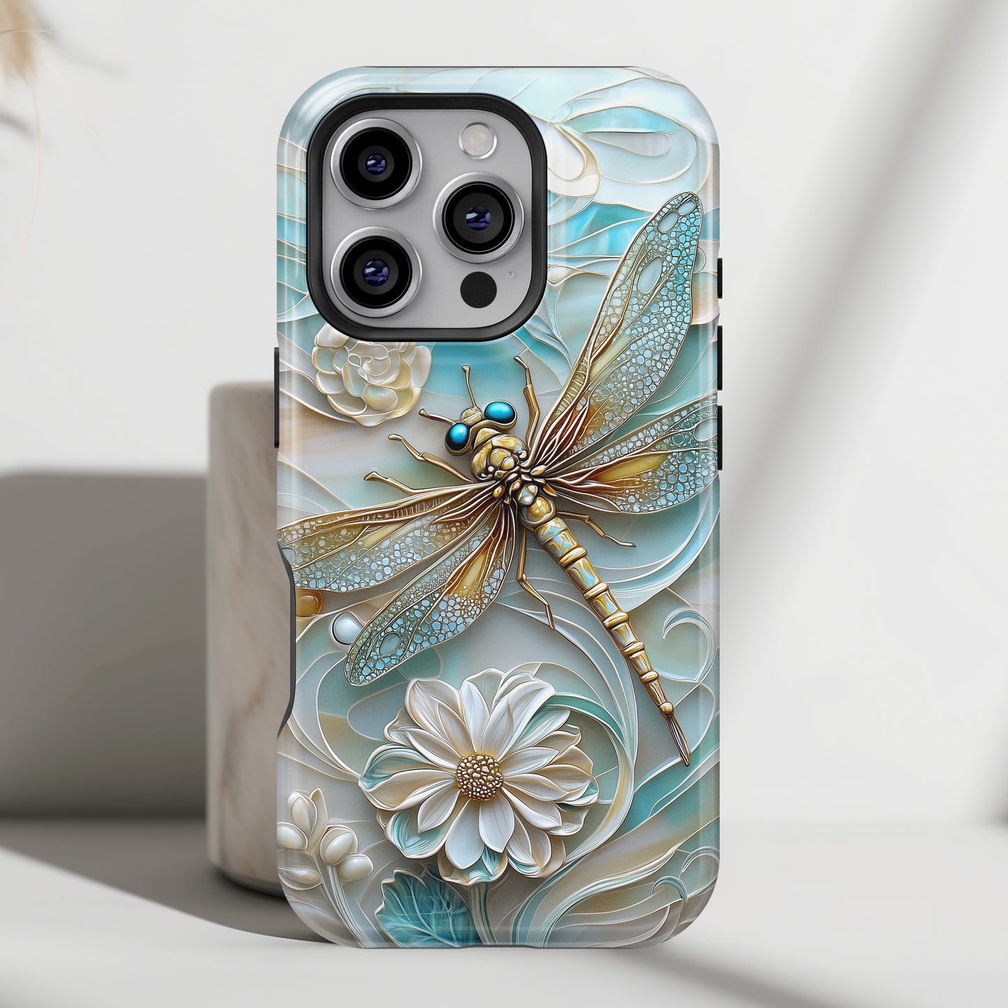 Dragonfly Stained Glass Art iPhone Case