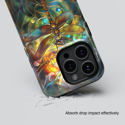 Dragonfly Stained Glass Mosaic Design 2 iPhone Case