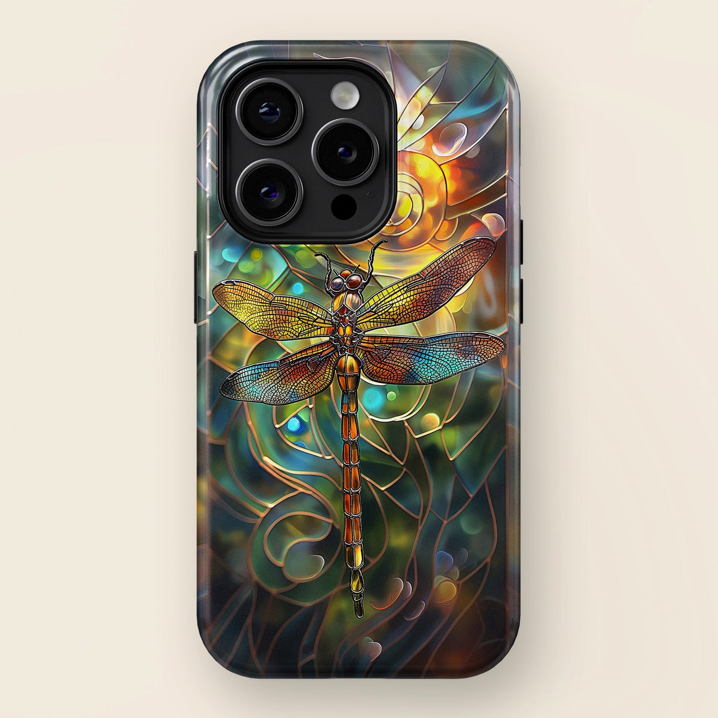 Dragonfly Stained Glass Mosaic Design 2 iPhone Case