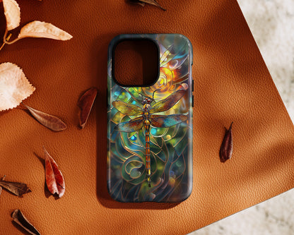 Dragonfly Stained Glass Mosaic Design 2 iPhone Case