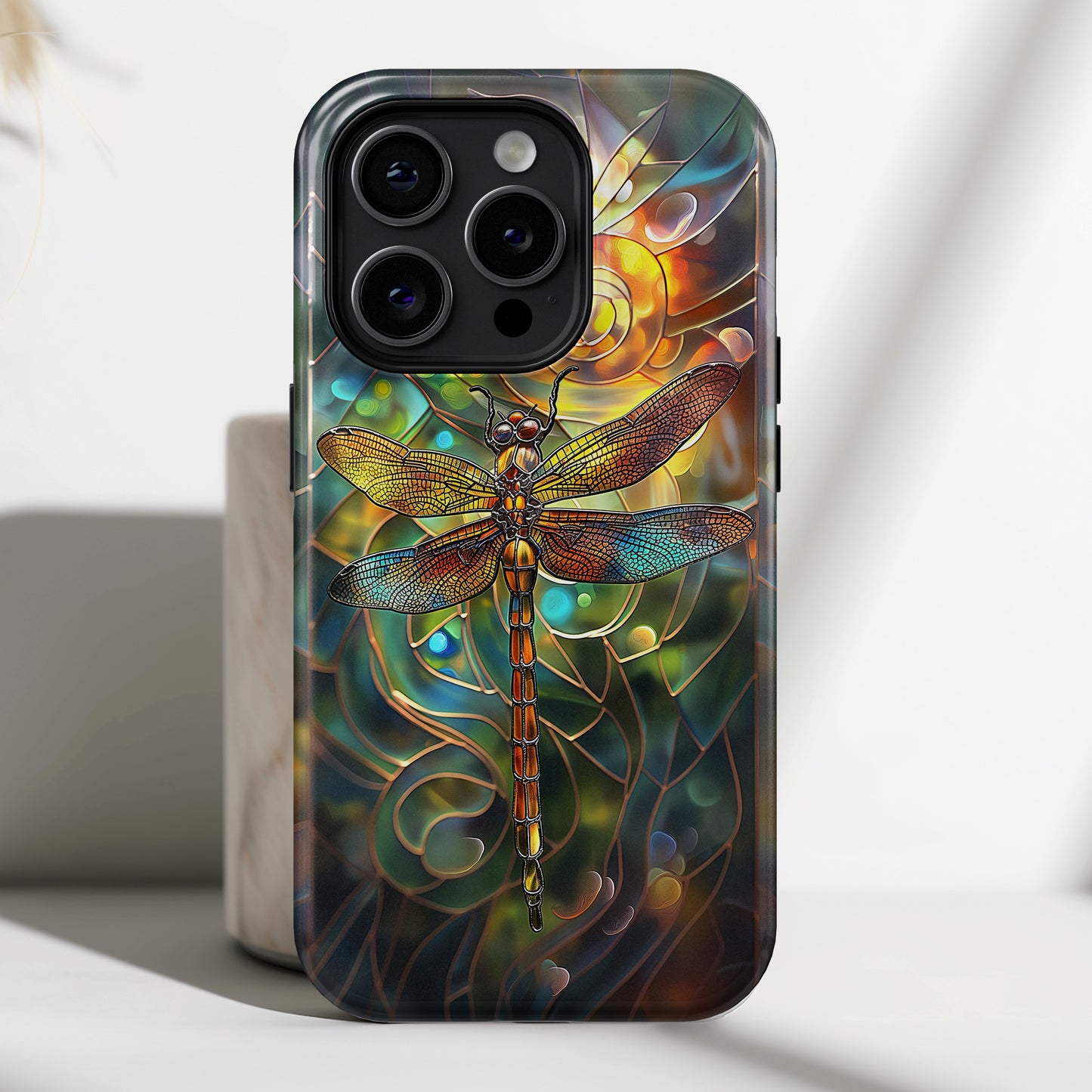 Dragonfly Stained Glass Mosaic Design 2 iPhone Case