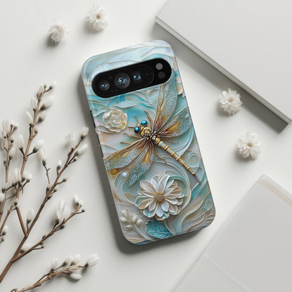 Dragonfly Stained Glass Art Phone Case for Google Pixel
