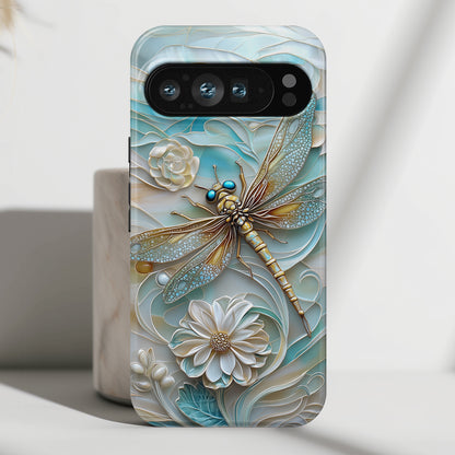 Dragonfly Stained Glass Art Phone Case for Google Pixel