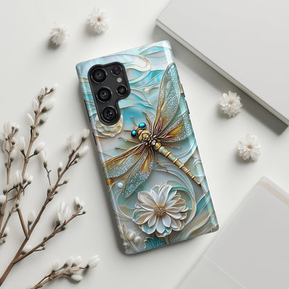 Dragonfly Stained Glass Art Phone Case for Galaxy S series Phones