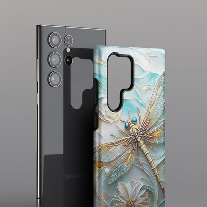 Dragonfly Stained Glass Art Phone Case for Galaxy S series Phones