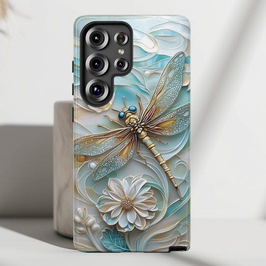 Dragonfly Stained Glass Art Phone Case for Galaxy S series Phones