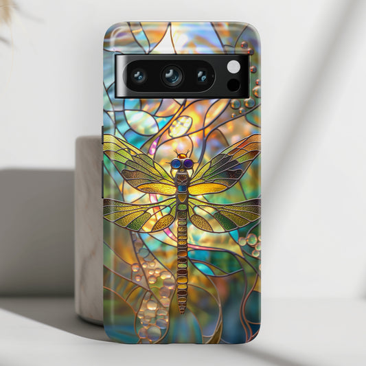 Dragonfly Stained Glass Mosaic Design Google Pixel Phone Case