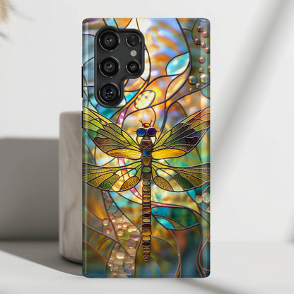 Dragonfly Stained Glass Mosaic Design Samsung Phone Case