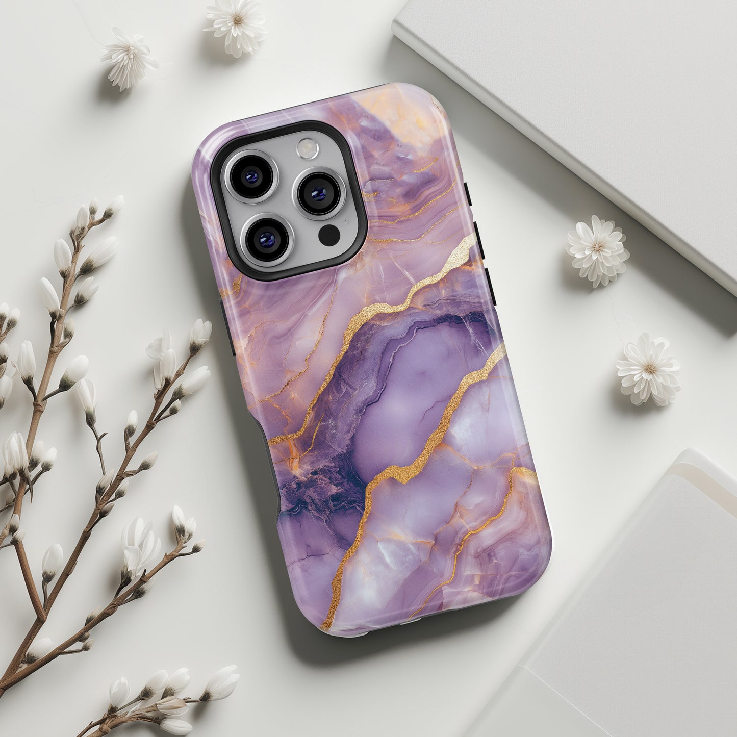 Dreamy Purple Marble Design iPhone Case