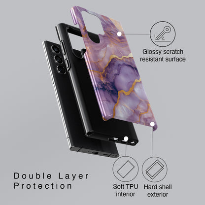 Dreamy Purple Marble Design Samsung Phone Case