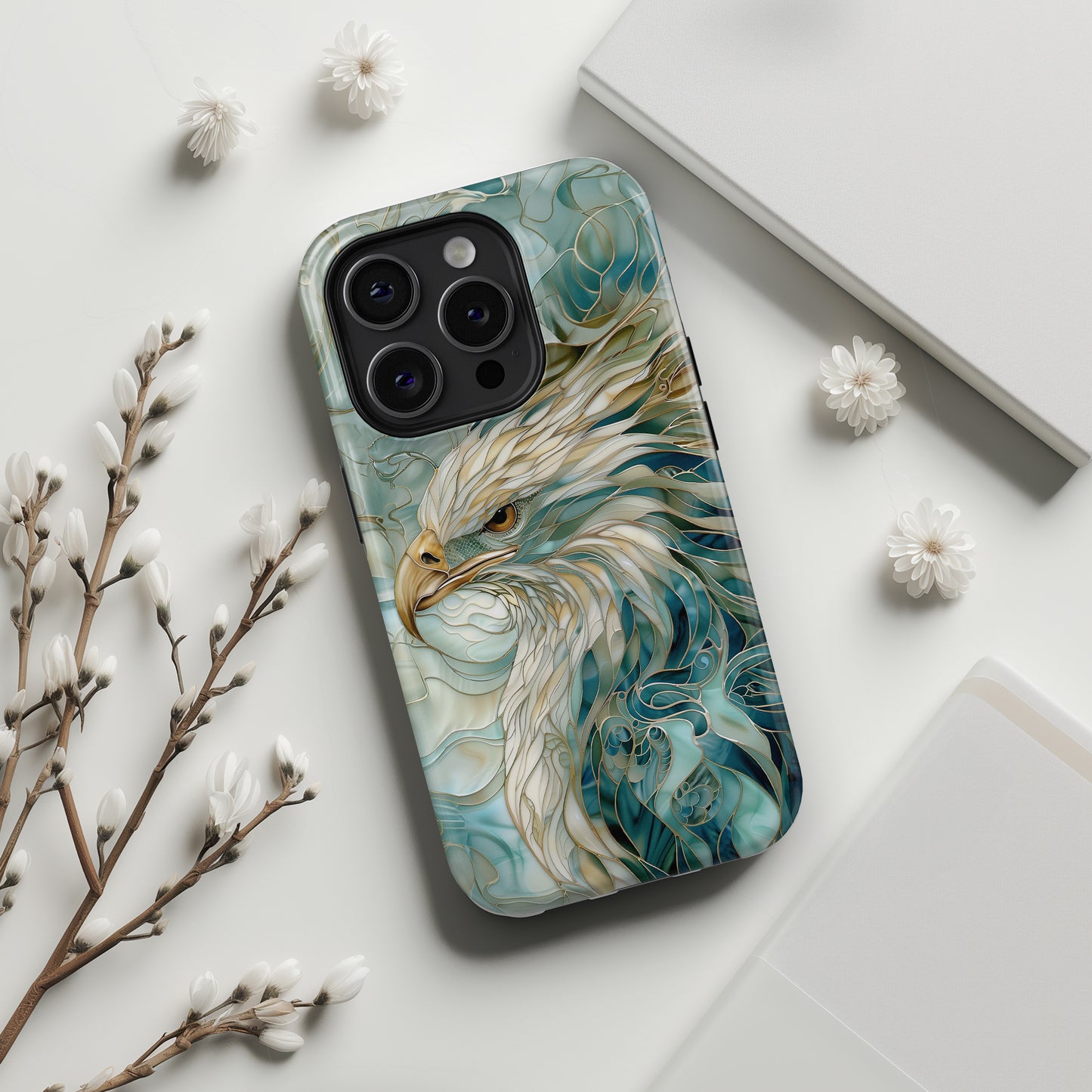 Eagle Stained Glass Design iPhone Case