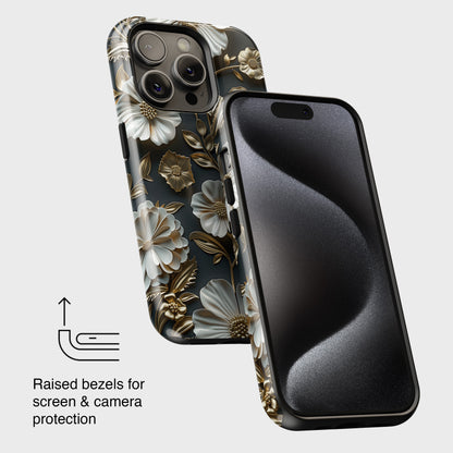 Elegant 3D Effect Floral Design iPhone Case