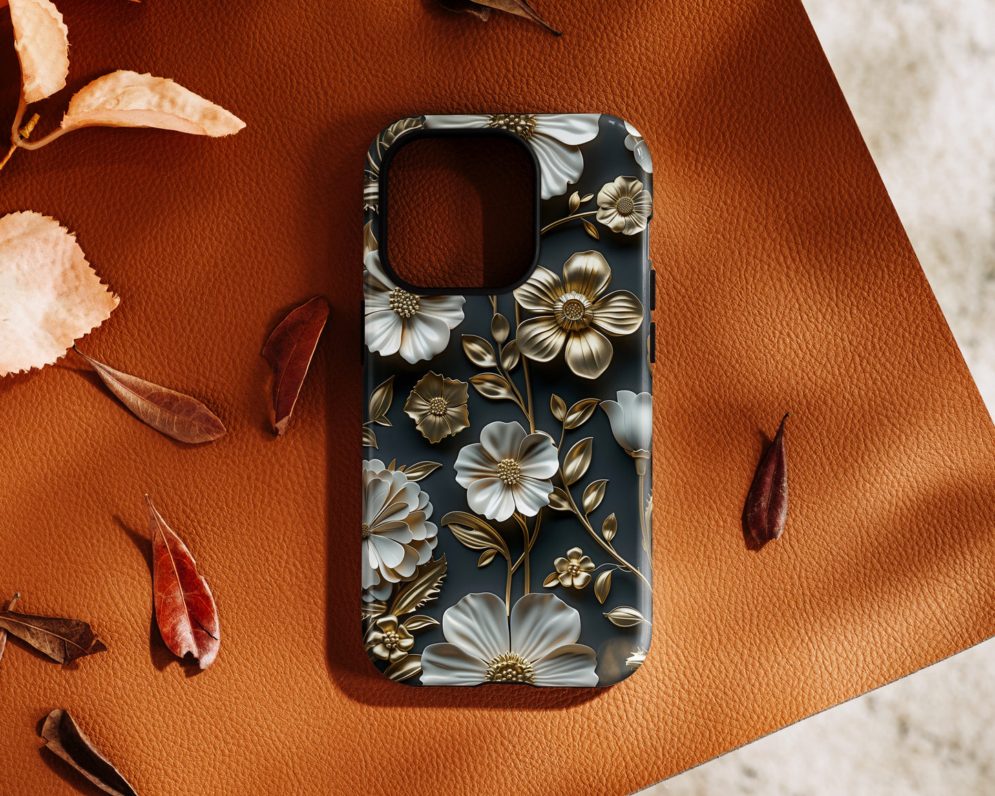 Elegant 3D Effect Floral Design iPhone Case