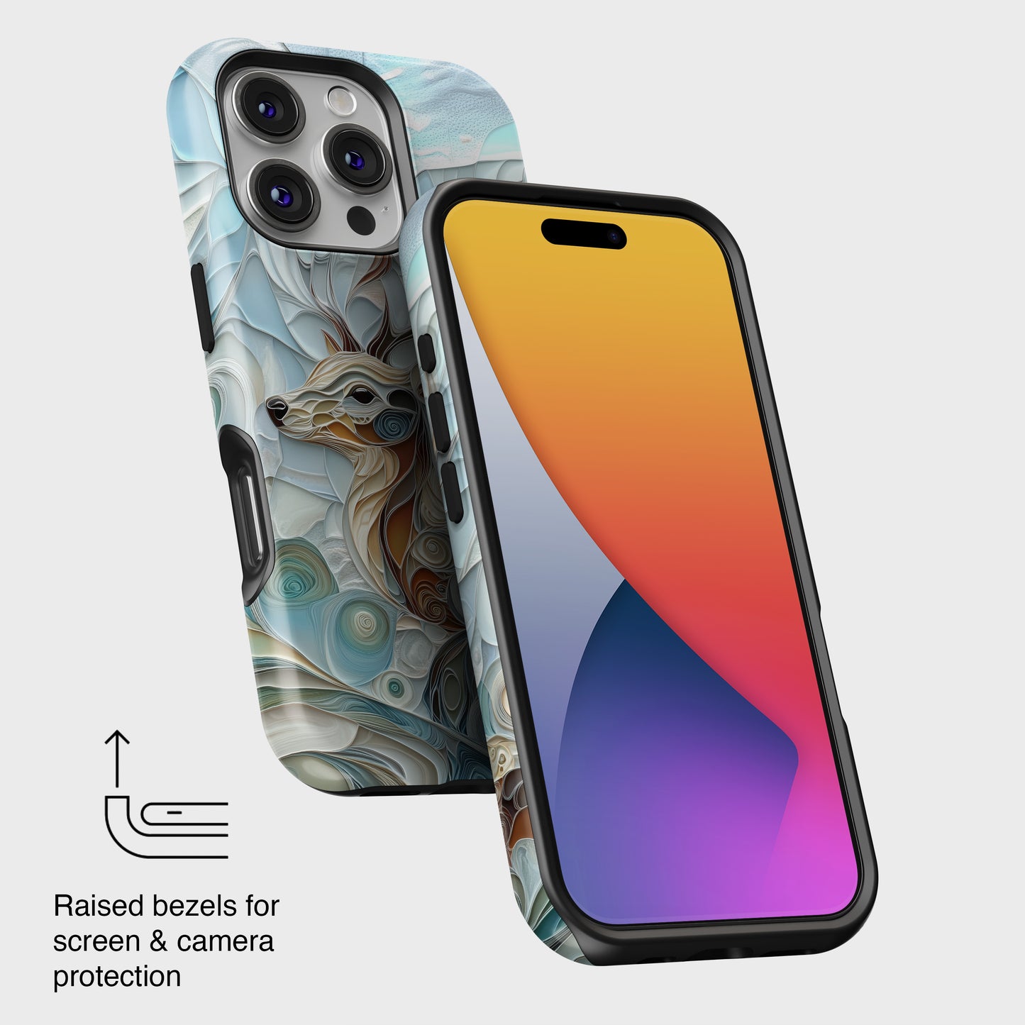 Elegant Deer Quilling Art Design iPhone Case