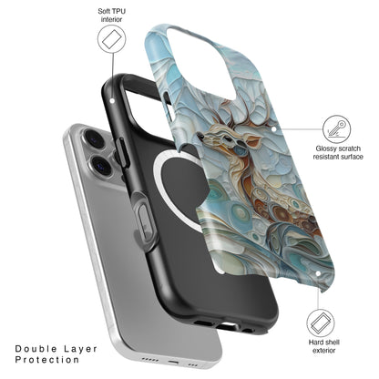 Elegant Deer Quilling Art Design iPhone Case