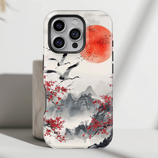 Elegant Japanese Landscape Art Design iPhone Case