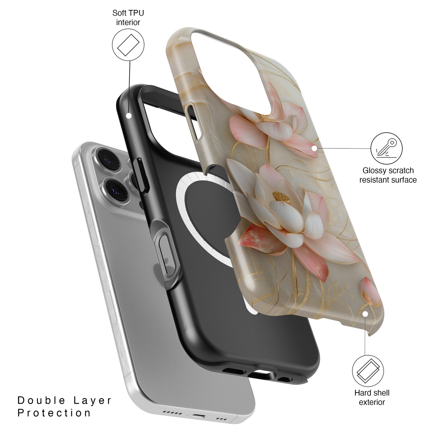 Elegant Lotus Design iPhone Case