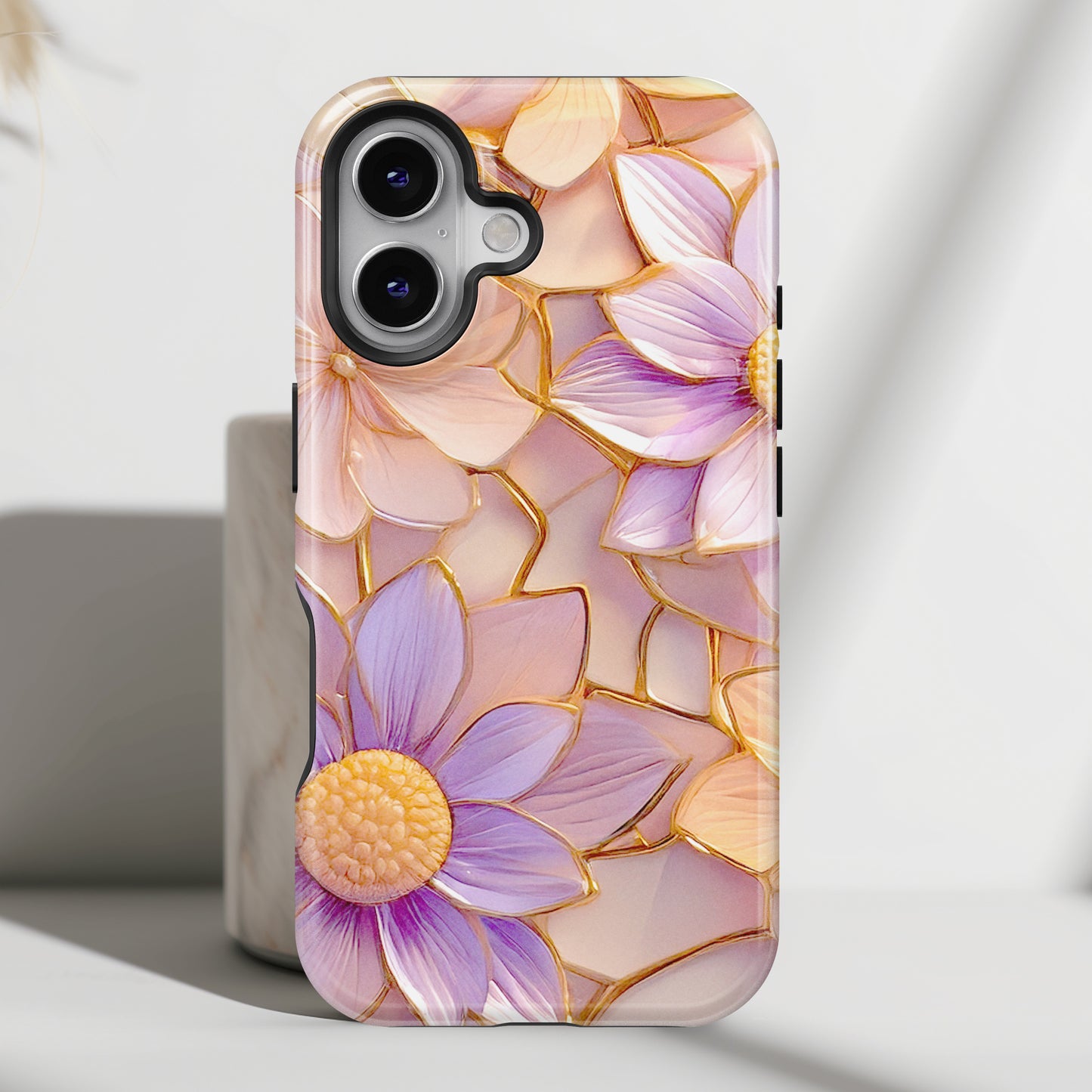 Elegant Pink Purple Floral Design iPhone Case