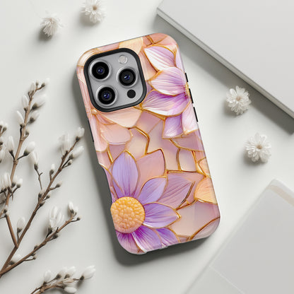 Elegant Pink Purple Floral Design iPhone Case