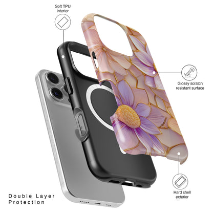 Elegant Pink Purple Floral Design iPhone Case